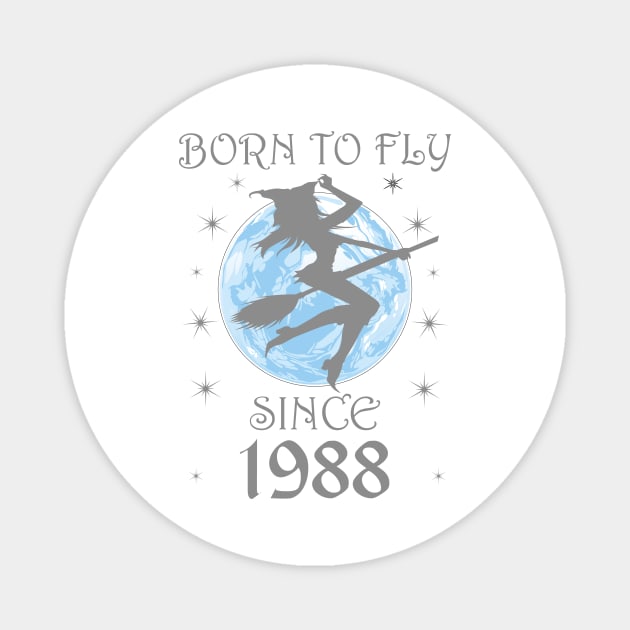 BORN TO FLY SINCE 1950 WITCHCRAFT T-SHIRT | WICCA BIRTHDAY WITCH GIFT Magnet by Chameleon Living